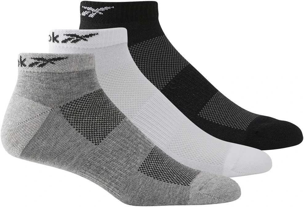 Reebok Kojinės Te Low Cut Sock 3p Baltas Juodas Pilkas