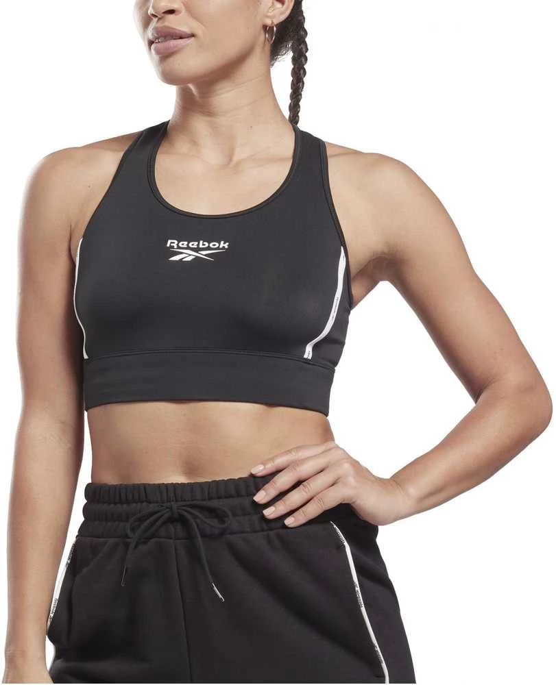 Reebok Sportinė Liemenėlė Moterims Piping Pack Bralett Juodas HD2818