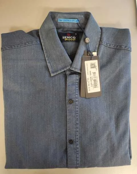Semco Džinsiniai Marškiniai Vyrams Mėlyna 2.5XL-40635 10844