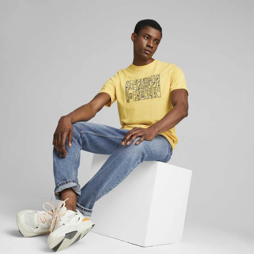 Puma Marškinėliai Vyrams Graphics Summer Tee Geltona 674482 40