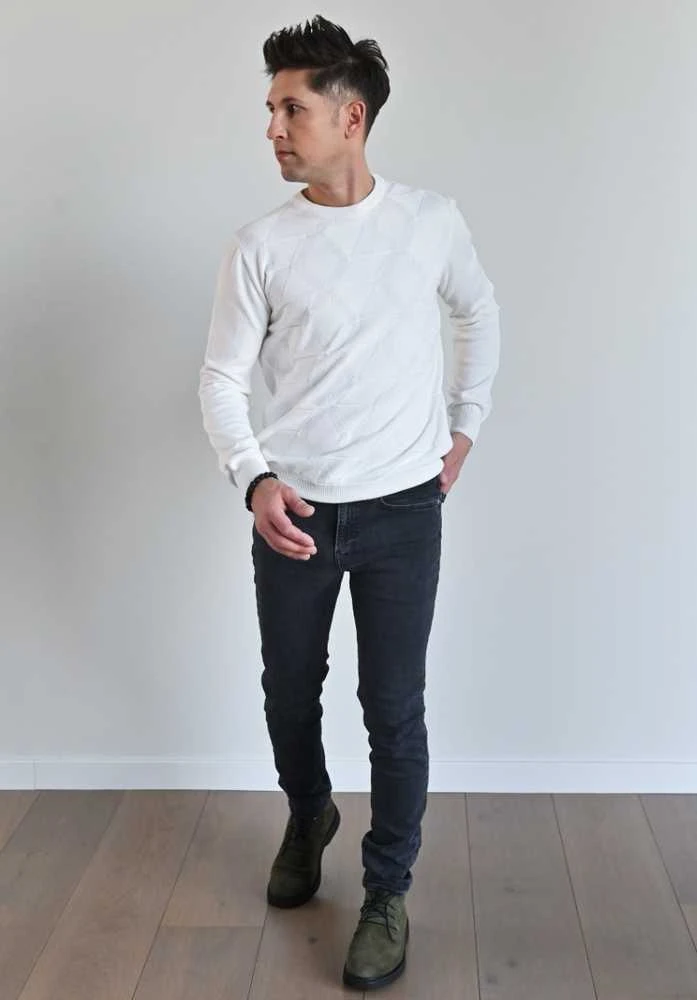 Viadi Polo Megztinis Vyrams Baltas 2062/EKRU