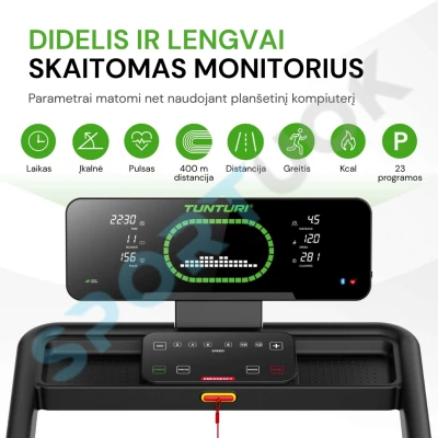 Tunturi Cardio Fit T30 treniruoklio ekrano skydelis