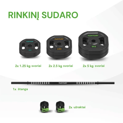 Kūno pompų rinkinys Tunturi Pro aerobinis pompų rinkinys, 20 kg, TPU
