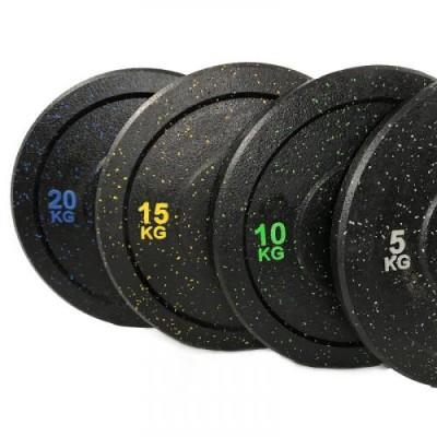 Bumper svarmenų ir štangos komplektas STRONGMAN Premium (Svoris: 120 kg)
