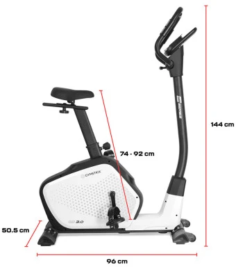 Dviratis treniruoklis GYMSTICK GB3.0 (juodas / juodai baltas) (Spalva: Balta/juoda)