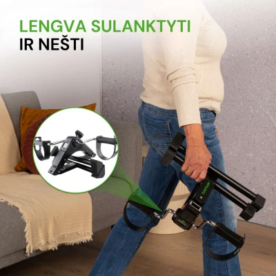 Tunturi sulankstomas mini dviratis treniruoklis, juodas, su ekranu aprašymas - Prekės nuotrauka