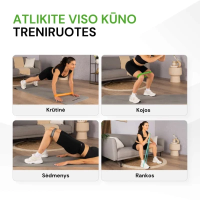 Tunturi mini pasipriešinimo juostų rinkinys, 5 vnt., skirtingi pasipriešinimo lygiai