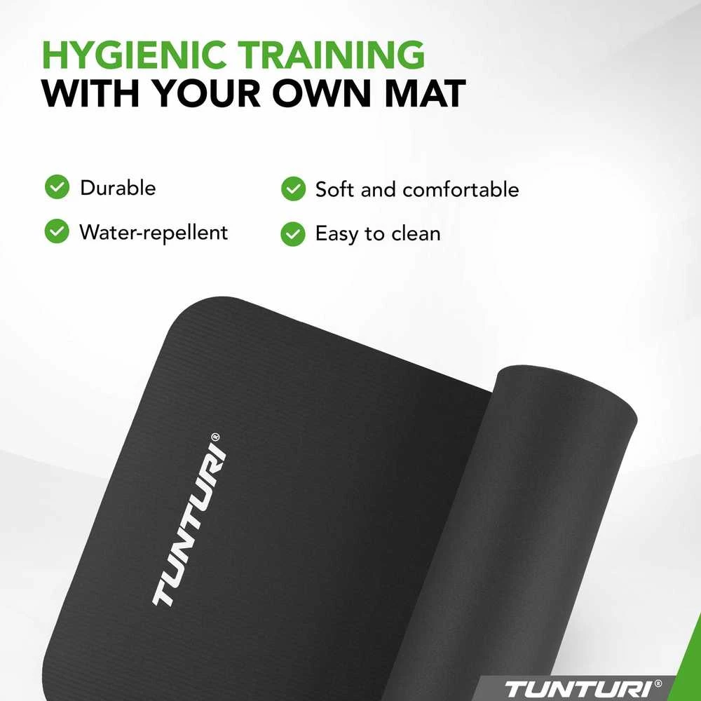 Fitneso kilimėlis Tunturi Fitnessmat NBR 15 mm, juodos spalvos aprašymas - Prekės nuotrauka
