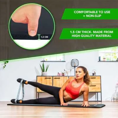 Fitneso kilimėlis Tunturi Fitnessmat NBR 15 mm, rožinės spalvos