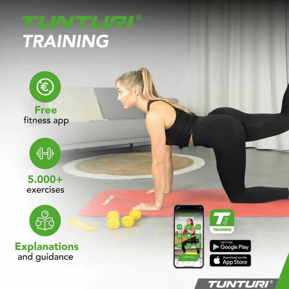 Fitneso kilimėlis Tunturi Fitnessmat NBR 15 mm, rusvos spalvos