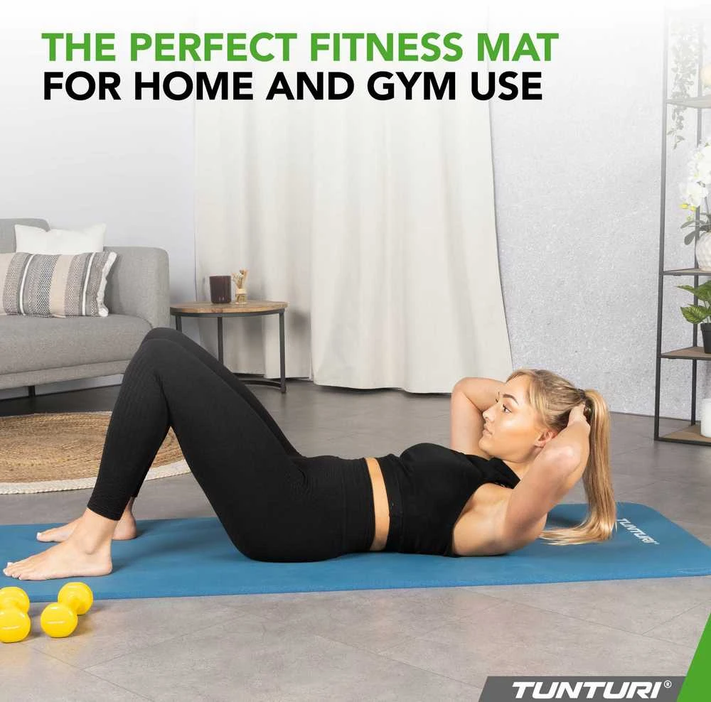 Fitneso kilimėlis Tunturi Fitnessmat NBR 15 mm, mėlynos spalvos aprašymas - Prekės nuotrauka