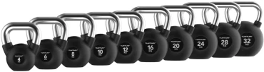 Gumuotas svarstis Tunturi Platinum Rubber Kettlebell 4–32 kg (Svoris: 8kg)