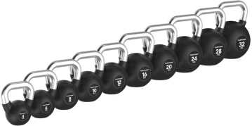 Gumuotas svarstis Tunturi Platinum Rubber Kettlebell 4–32 kg (Svoris: 8kg)