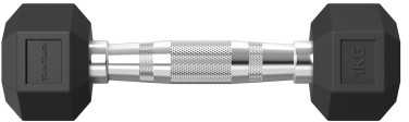 Hanteliai TUNTURI Platinum Hex Rubber Dumbbell, 1-50kg (Svoris: 2 x 1kg)