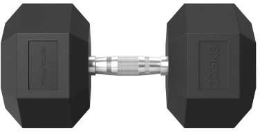 Hanteliai TUNTURI Platinum Hex Rubber Dumbbell, 1-50kg (Svoris: 1 x 37,5kg)