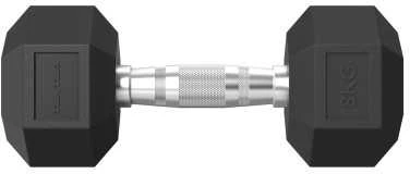 Hantelių rinkinys TUNTURI Platinum Hex Rubber Dumbbell Set, 1-10kg