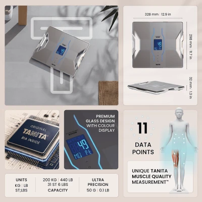 Išmaniosios kūno kompozicijos svarstyklės TANITA RD-953, platinos sp.