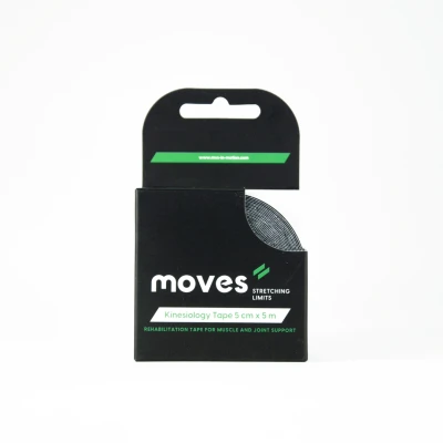 Kineziologinis teipas Moves Kinesiology Tape 5 cm x 5 m (Spalva: Juoda)