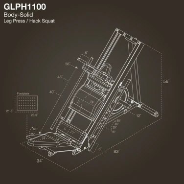 Kojų spaudimo ir pritūpimų treniruoklis Body Solid GLPH1100