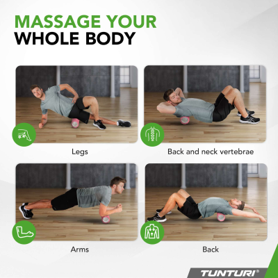 Masažinis Volas Tunturi Yoga Grid Foam Roller, 33 cm (Spalva: Šviesiai mėlyna)