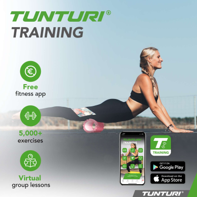 Masažinis Volas Tunturi Yoga Grid Foam Roller, 33 cm (Spalva: Šviesiai mėlyna)