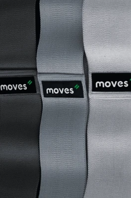 MOVES Elastinių pasipriešinimo kilpų-juostų rinkinys (3 vnt) su tekstile