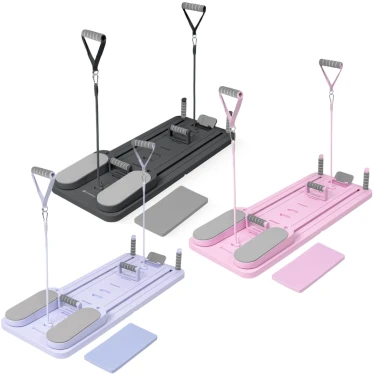 Pilates treniruoklis / reformeris GYMSTICK Pilates V Reformer Board (juodas, violetinis, rožinis) (Spalva: Juoda)