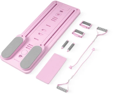 Pilates treniruoklis / reformeris GYMSTICK Pilates V Reformer Board (juodas, violetinis, rožinis) (Spalva: Rožinė)