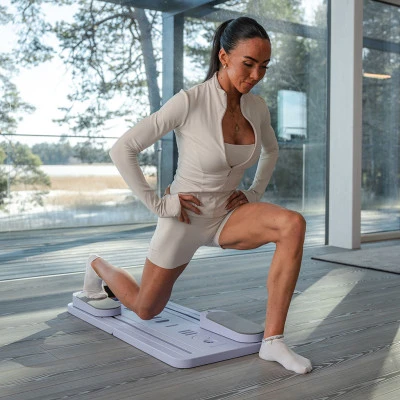Pilates treniruoklis / reformeris GYMSTICK Pilates V Reformer Board (juodas, violetinis, rožinis) (Spalva: Juoda)