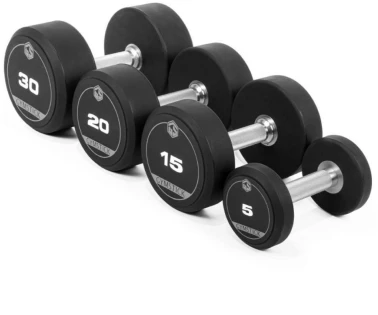 Profesionalūs TPU hanteliai GYMSTICK (Svoris: 22.5kg)