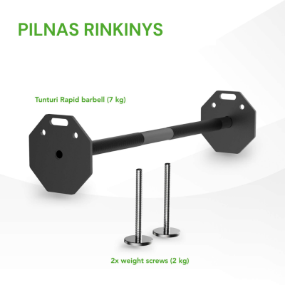 None Reguliuojamo svorio štanga Tunturi Rapid Adjustable Barbell 11 kg