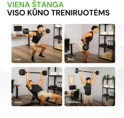 None Reguliuojamo svorio štanga Tunturi Rapid Adjustable Barbell 11 kg