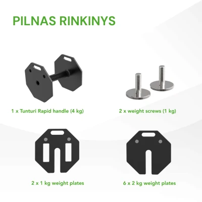 None Reguliuojamo svorio svarmuo / hantelis Tunturi Rapid Adjustable Dumbbell 20 kg