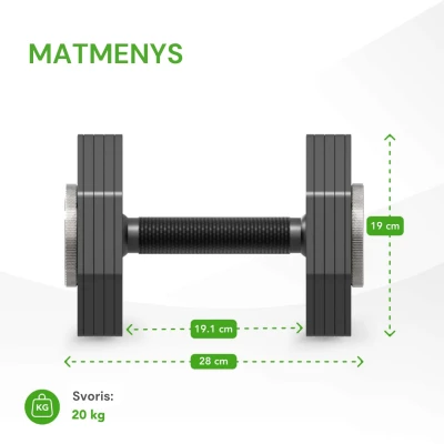 None Reguliuojamo svorio svarmuo / hantelis Tunturi Rapid Adjustable Dumbbell 20 kg