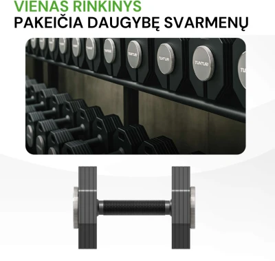 None Reguliuojamo svorio svarmuo / hantelis Tunturi Rapid Adjustable Dumbbell 20 kg