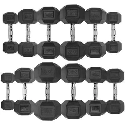 Šešiakampiai hanteliai STRONGMAN (1-50kg) (Svoris: 2 x 27.5kg)