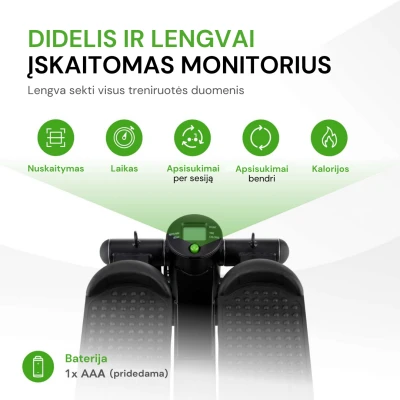 Tunturi Stepper, Juodas, Incl. Ekranas