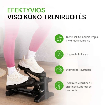 Tunturi Stepper, Juodas, Incl. Ekranas