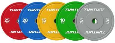 Svarmenys TUNTURI Platinum Bumper Plate Colour (5–25 kg) (Svoris: 15 kg)