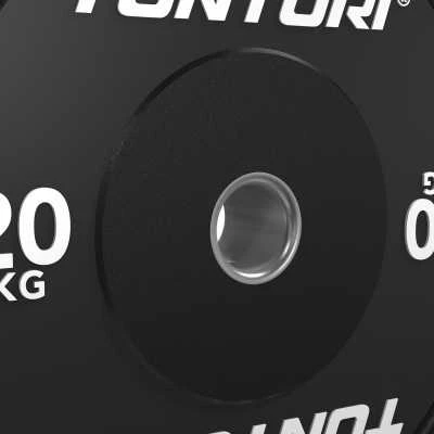 Svarmenys TUNTURI Platinum Bumper Plate Juodas (5–25 kg) (Svoris: 20 kg)