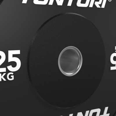 Svarmenys TUNTURI Platinum Bumper Plate Juodas (5–25 kg) (Svoris: 25 kg)