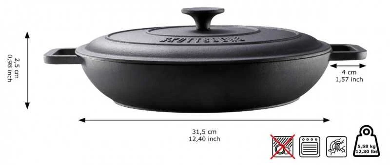Ketaus puodas su dangčiu Skottsberg skillet 3l