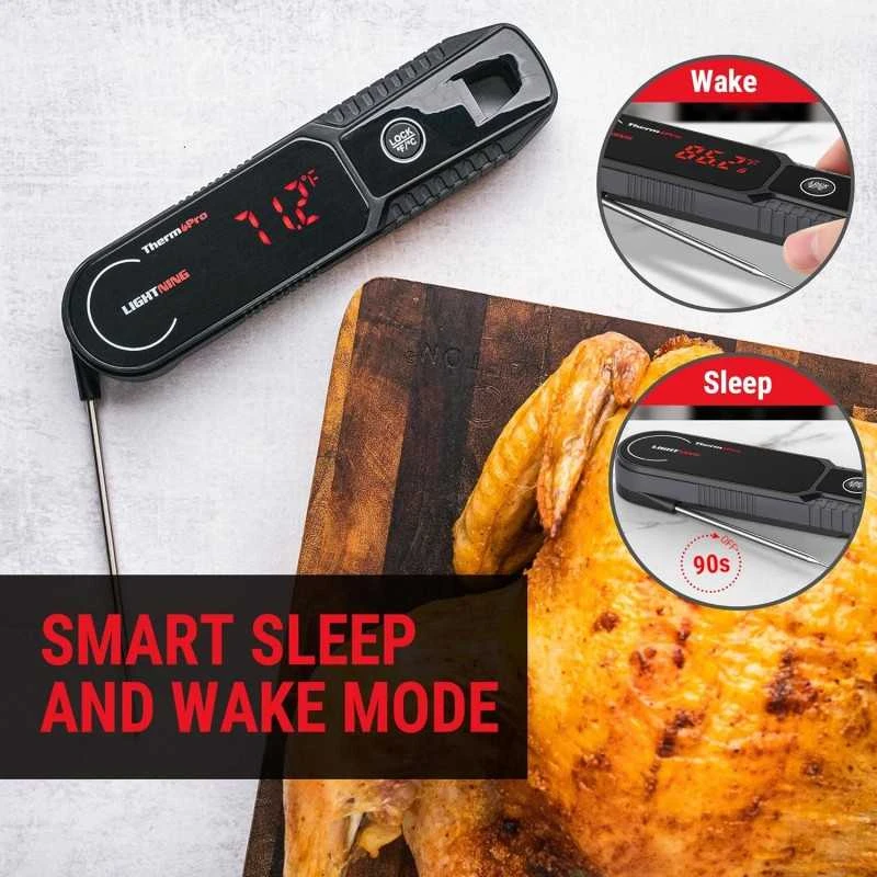 Momentinis mėsos termometras ypač greitas 1 sekundės nuskaitymo atsparus vandeniui ThermoPro TP622W