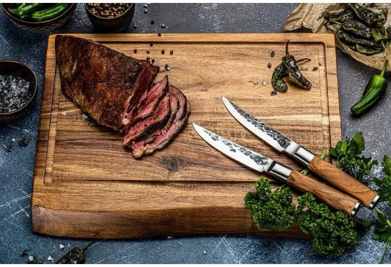 Japoniško plieno steiko peilių rinkinys STYLE DE VIE Olive Forged, 4 vnt.
