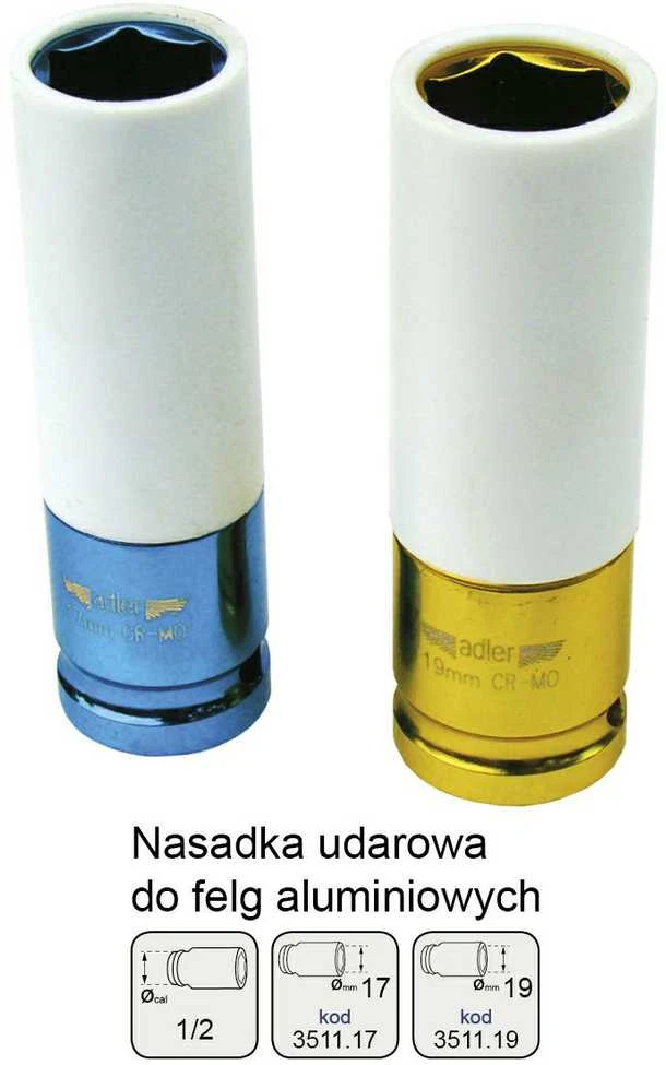 ADLER LIZDINĖ GALVUTĖ ALIUMININIAMS RATLANKIAMS 1/2″ 19mm ILGA