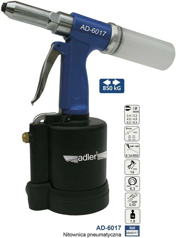 ADLER NITOWNICA pneumatinis AD-6017
