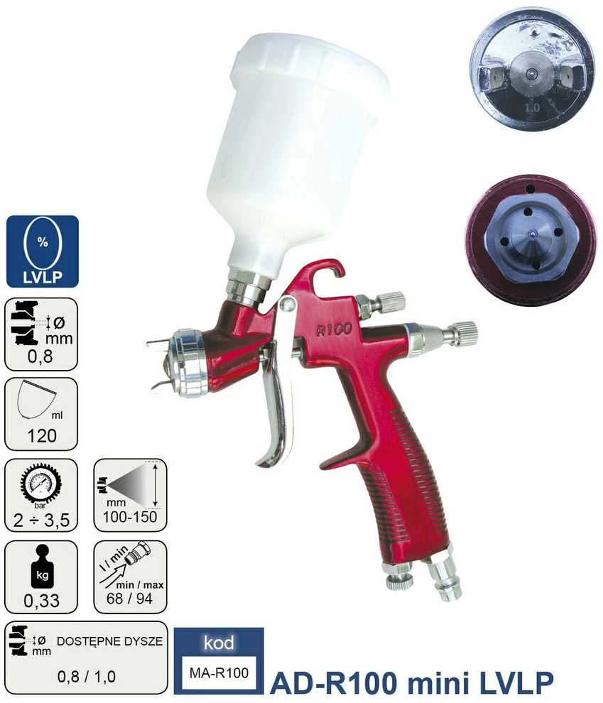 Pneumatinis dažų purkštuvas Adler MA-R100LVLP-MINI/1.0