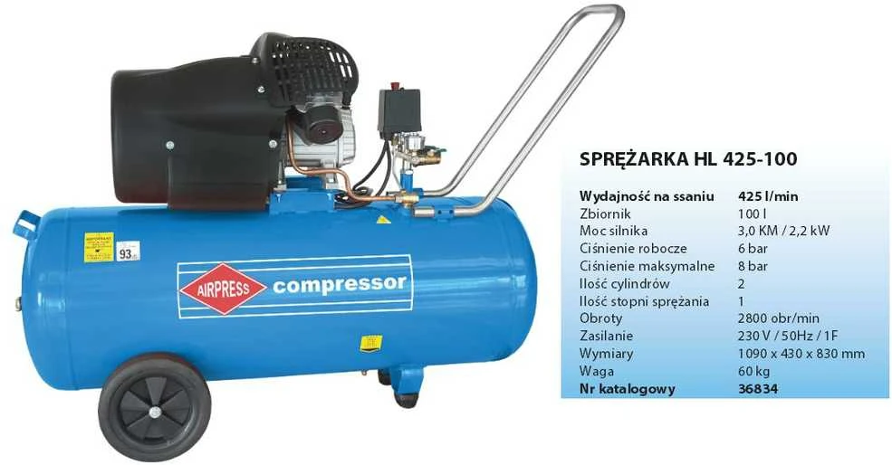 Compressor Airpress HL 425- 100 8bar 100L (36834)