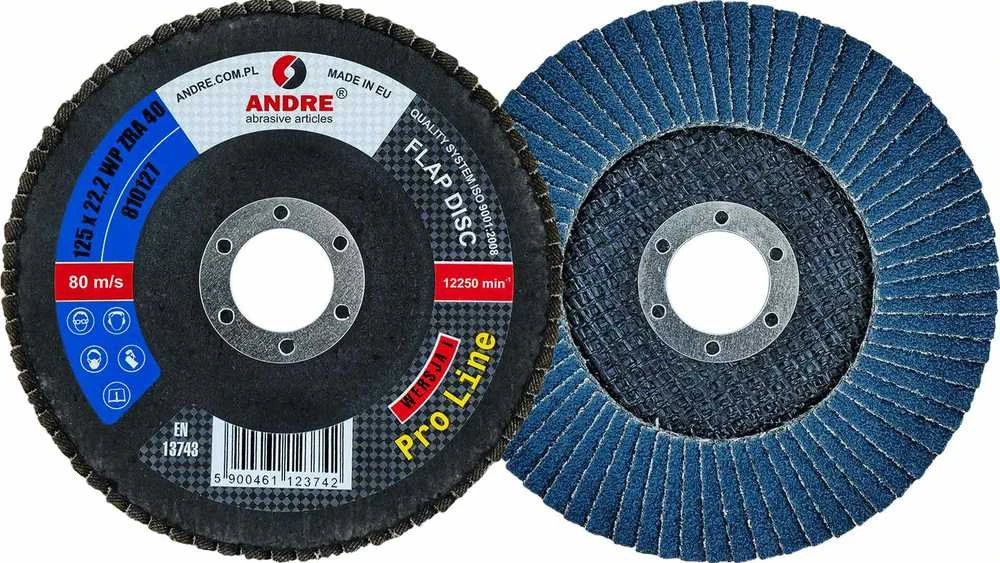 ANDRE ŠLIFAVIMO DISKAS ŽIEDLAPINIS 125mm P 40 CIRKONINIS PRO LINE I VERSIJA