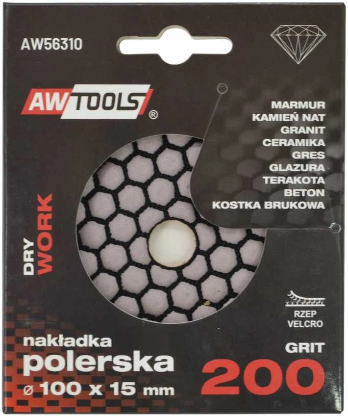 AW-Tools AWTOOLS POLIRAVIMO DISKAS 100mm GR. 200 SAUSAM POLIRAVIMUI